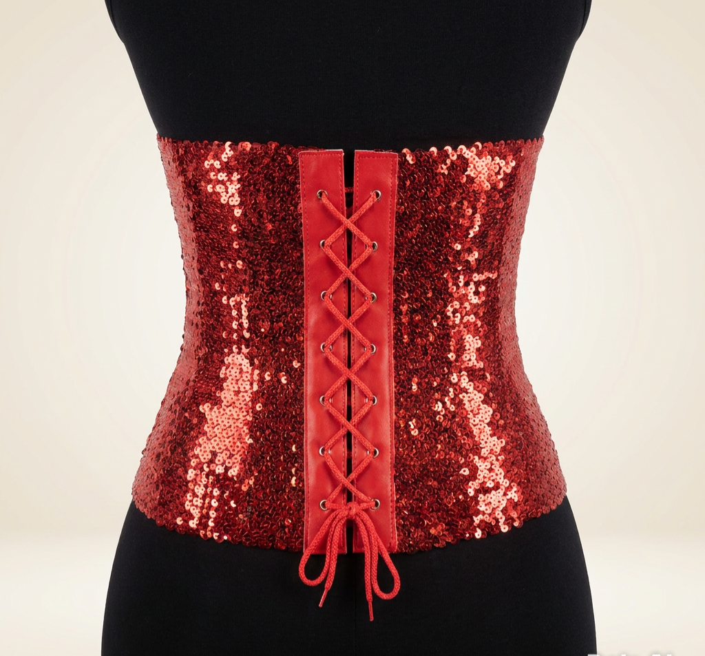 Corset sequin belt