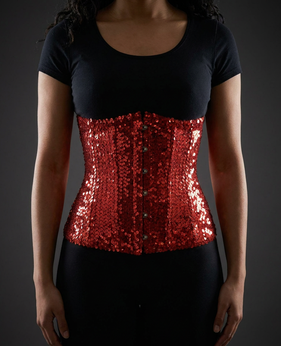 Corset sequin belt