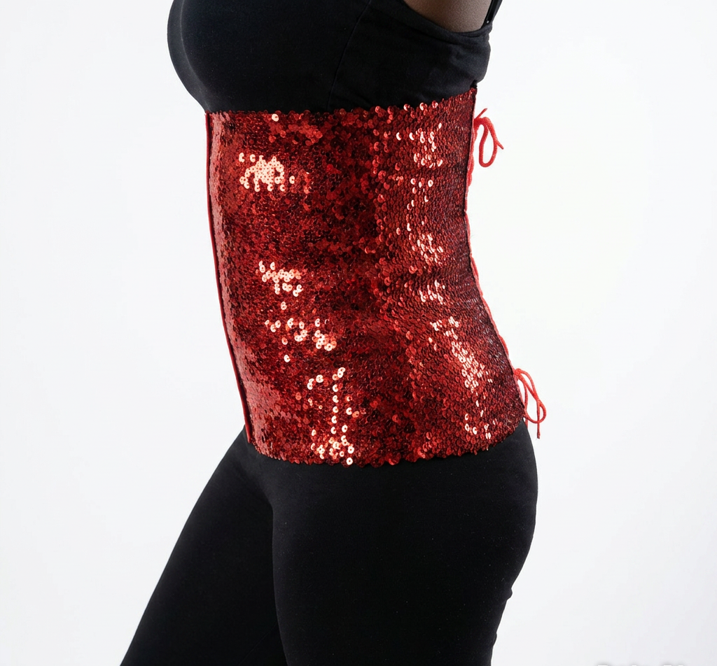 Corset sequin belt